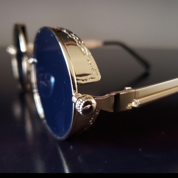 Vintage Round Steampunk Sunglasses for Women Men R - Picture 8 of 10